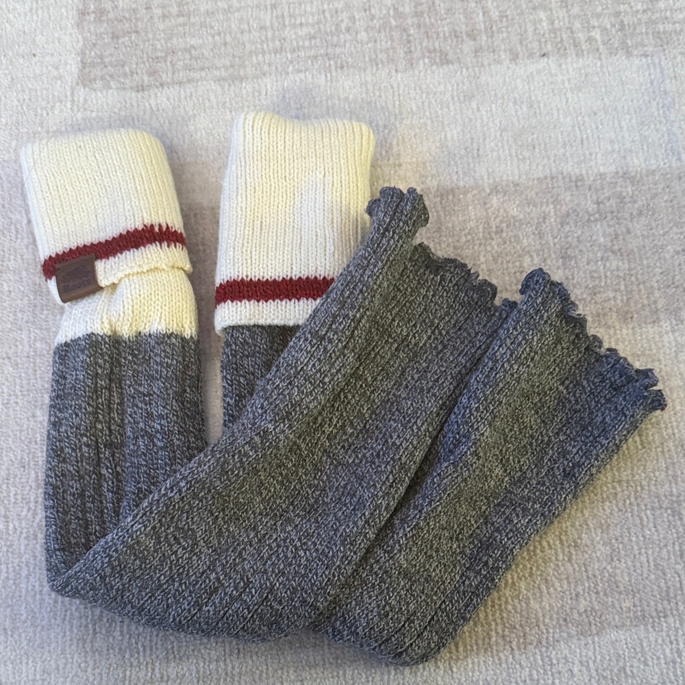 Roots Cream and Gray Socks